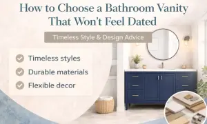 Choosing timeless types of vanities for a bathroom that won't feel dated. Features include durable materials and flexible decor.