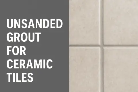 Close-up of ceramic tiles with unsanded grout, showcasing one of the types of grout for tile.
