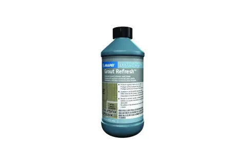 Bottle of Mapei UltraCare Grout Refresh, a product designed to help you refresh grout by coloring and sealing it.